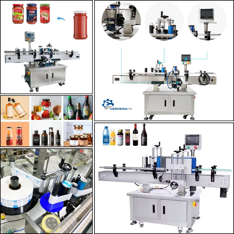 Máy dán tem lên chai tự động