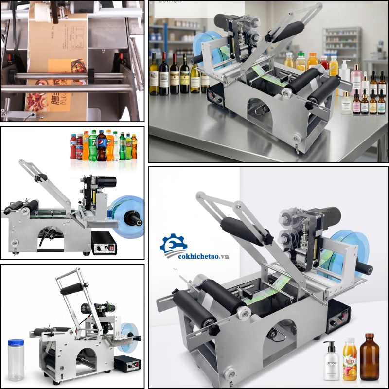 Máy dán nhãn chai bán tự động